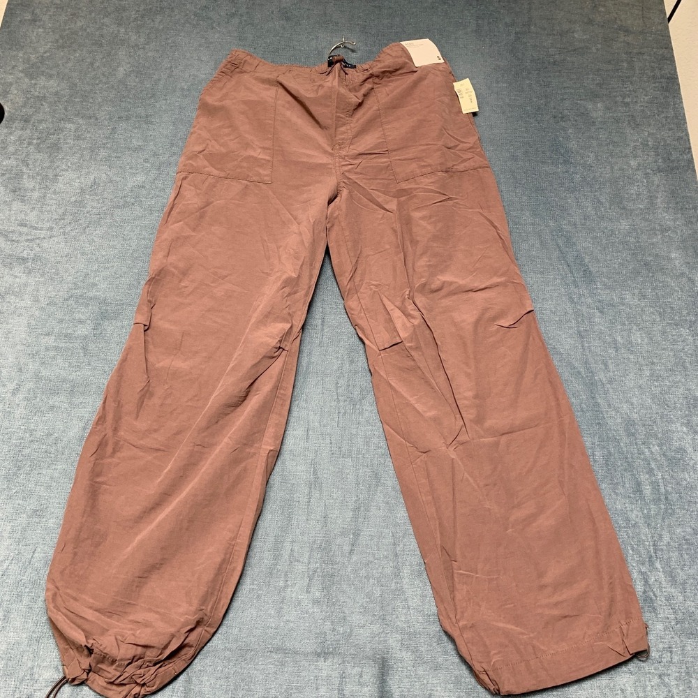 Aeropostale Parachute Pants Women S Brown Non Stretch Wide Leg Baggy Utility Y2K